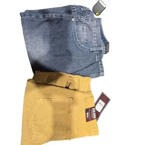 Lot of 2 Mens Denim Shorts Size 34 Dash Distressed Khaki Get Feeling Blue NWT